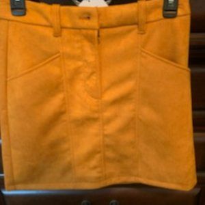 suede mini skirt - mustard orange -size 4 - NWT